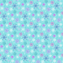 Merry and Bright 26971-64 Snowflakes Turquoise Multi by Michel Zindell Designs for Northcott