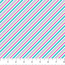 Merry and Bright 26972-10 Diagonal Stripe White Multi by Michael Zindell Designs for Northcott