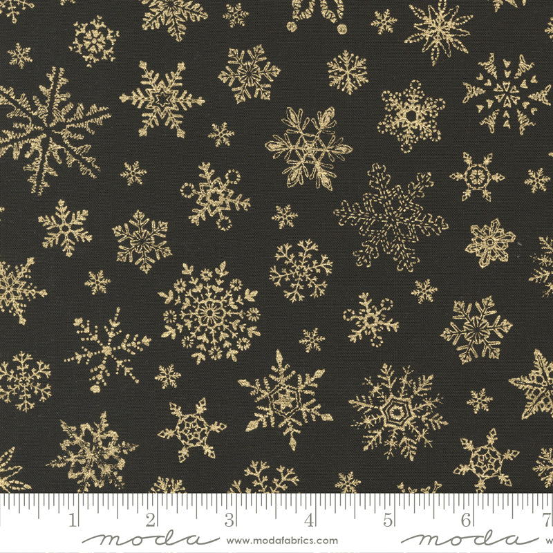 Merry Manor Metallic 33663-14M Black by Moda