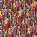 Metro Mirage 4151-88 Red City Skyscrapers by Ray Heere for Blank Quilting
