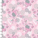 Mia Birds & Elephants Flannel 12428-BLUSH-DR by 3 Wishes Fabric