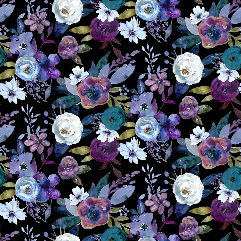 Midnight Dreams Y4232-3 Black Digital Garden by Melissa Polomsky for Clothworks