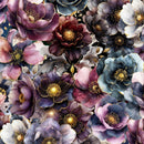 Midnight Flora X5696-701 Deep Amethyst by Hoffman Fabrics