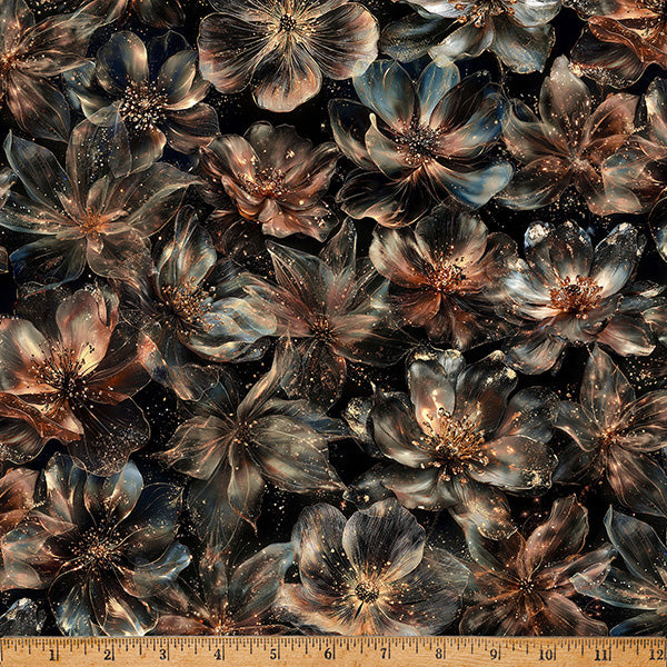 Midnight Flora X5698-128 Midnight by Hoffman Fabrics