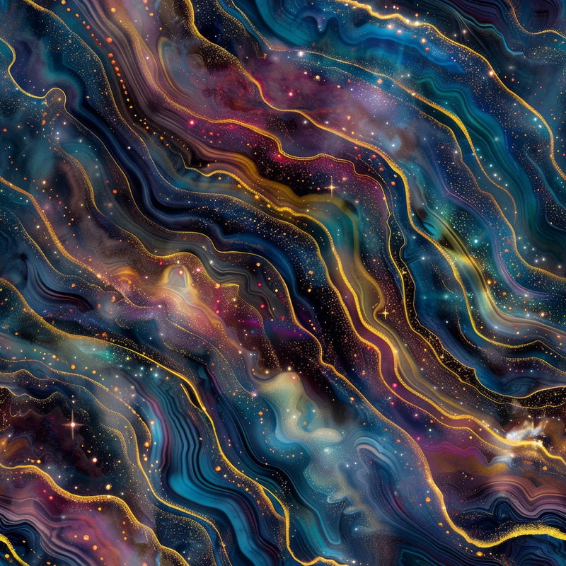 Midnight Flora X5699-549 Celestials by Hoffman Fabrics