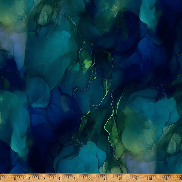 Midnight Flora X5700-643 Borealis by Hoffman Fabrics