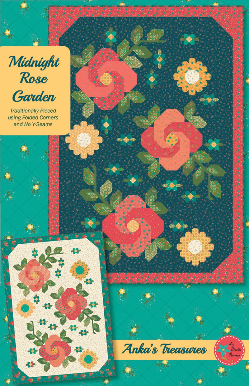 Midnight Rose Garden Quilt Pattern Heather Peterson Anka's Treasures ANK348