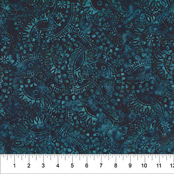 Midnight Savanna Batik 83600-45 Indigo by Banyan Batiks Studio for Northcott.