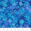 Midwinter Magic DP28235-46 Md Blue Multi Snowflakes by Deborah Edwards and Melanie Samra for Northcott
