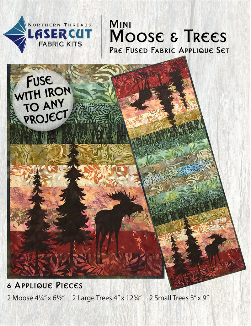 Mini Moose & Trees Appliqué Shapes Set by Marie Noah for Northern Threads