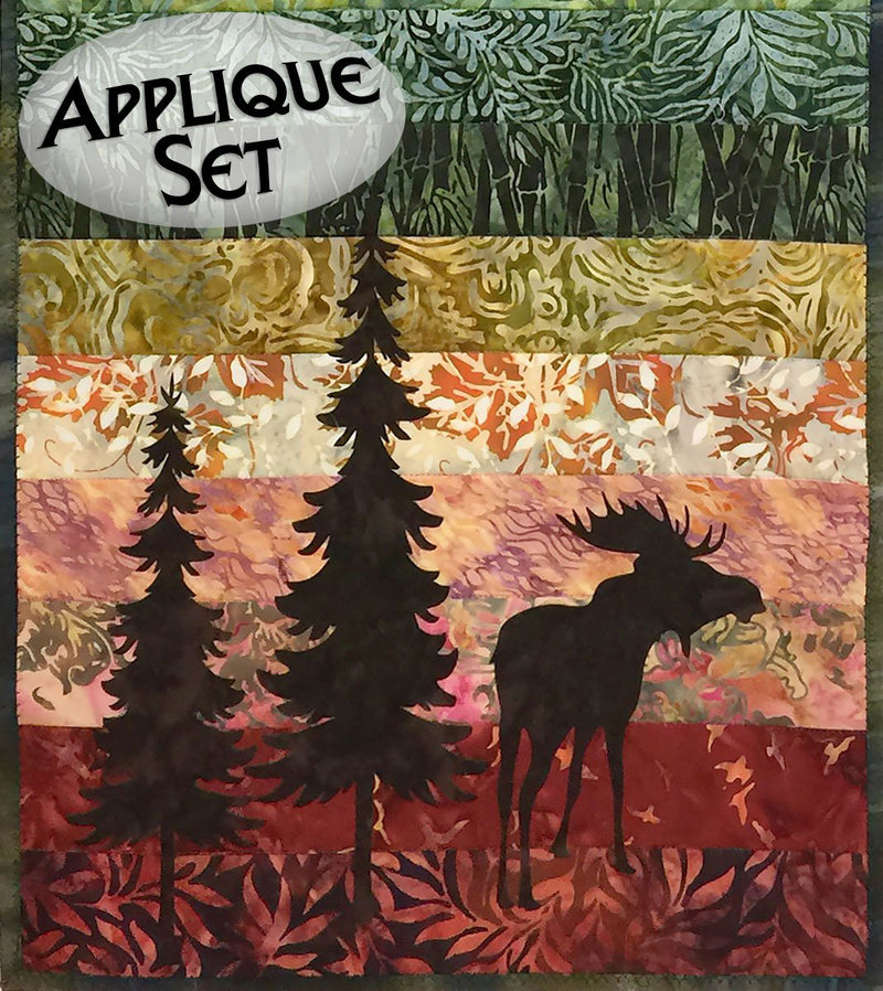 Mini Moose & Trees Appliqué Shapes Set by Marie Noah for Northern Threads