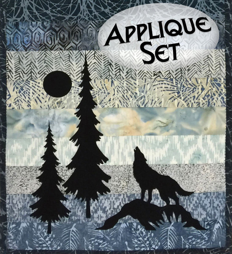 Mini Wolf & Trees Appliqué Shapes Set by Marie Noah for Northern Threads