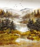 Misty Morning Panel DP28645-54 Panel Ochre Multi by Deborah Edwards and Melanie Samra for Northcott
