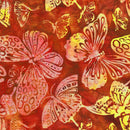 Monarch Batik 122356380 Large Butterflies Red Redwood by Island Batik