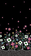 Mother Earth AA-0005M Black Metallic Single Border by Audrey Armstrong for International Textiles