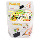 Packaging of 'Multi-Purpose Handy Cut' mini scissors with various colors on a white background