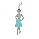 Lori Holt My Happy Place Enamel Charm - Blue Vintage Lady