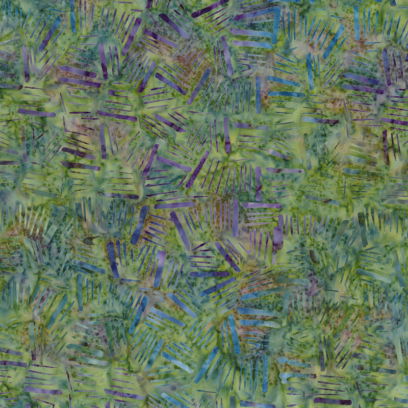 Mystic Vineyard Batik 1400 22281 764 Green/Purple Sticks by Wilmington Prints