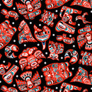 Native Spirit 585-Black Northwest Animals by Elizabeth's Studio