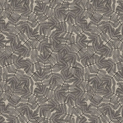 Nature's Whisper 3530-90 Gray Allover Leaf by Carissa Bordeleau for Blank Quilting