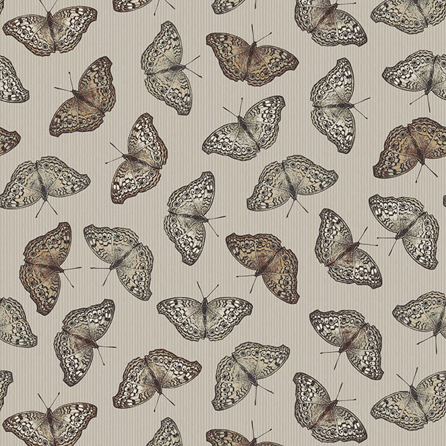 Nature's Whisper 3532-90 Gray Butterflies by Carissa Bordeleau for Blank Quilting