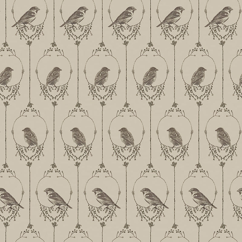 Nature's Whisper 3533-90 Gray Birds by Carissa Bordeleau for Blank Quilting