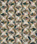 Nebula patchwork quilt with star pattern in various colors
