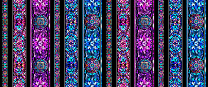 Night Flight 30752-X Multi Stained Glass Stripe Night Flight&nbsp;by Morris Creative Group for QT Fabrics.