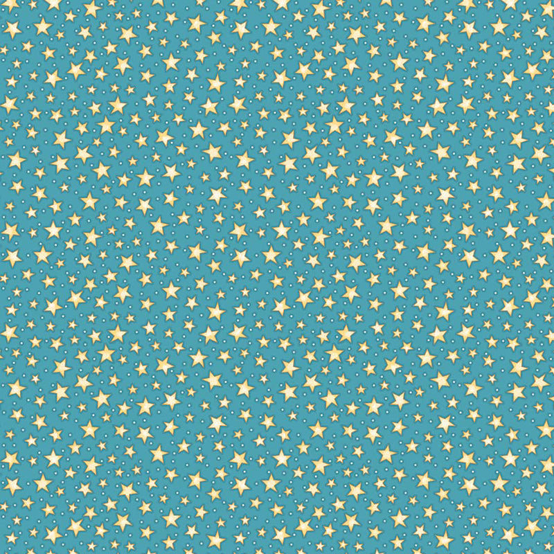 Night Owl Flannel F10353-62 Teal Starry Night by Patrick Lose Fabrics