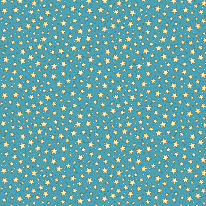 Night Owl Flannel F10353-62 Teal Starry Night by Patrick Lose Fabrics