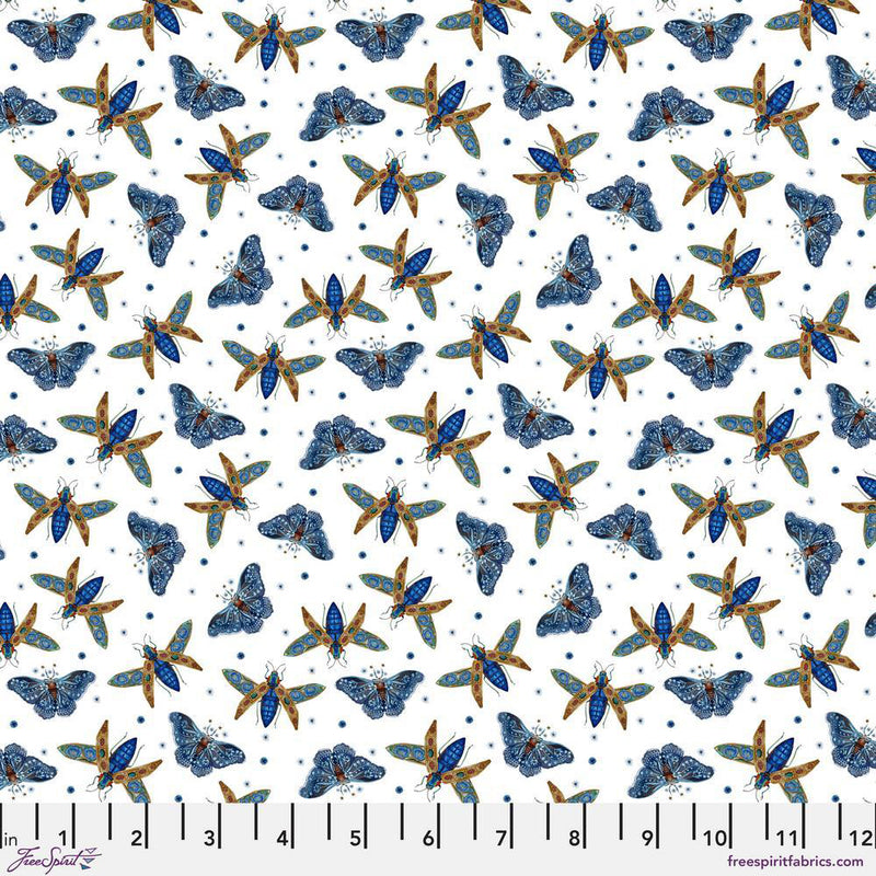 Nocturnal Creatures PWMM011.BLUE Flying Wonders by Maria Matos for FreeSpirit