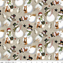Northern Christmas C17831-NEUTRAL Snowmen by Teresa Kogut for Riley Blake Designs