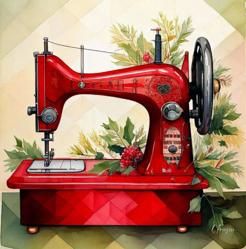 Note Card -  Vintage Red Machine Holiday Sewing Collection