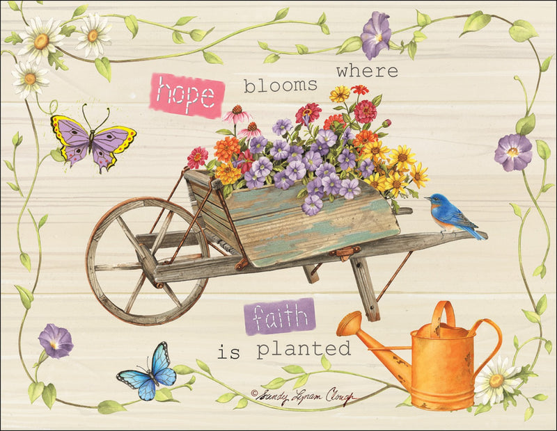 note cards with rustic wheelbarrow design