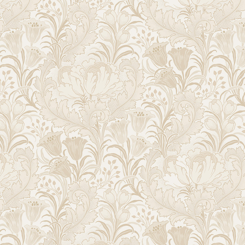 Nouveau 108" R361068D-CREAM Floral with Acanthus Leaves by the Smithsonian Institution Collection for Marcus Fabrics