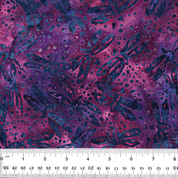 Nouveau Batik 2617Q-X Violet Dragonfly by Anthology Fabrics