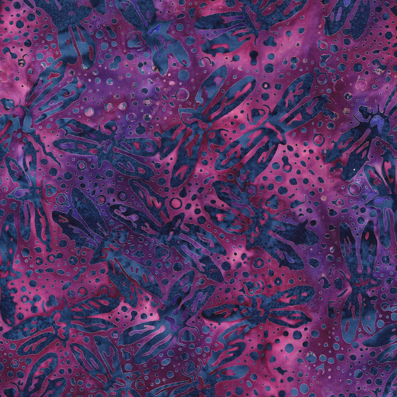 Nouveau Batik 2617Q-X Violet Dragonfly by Anthology Fabrics