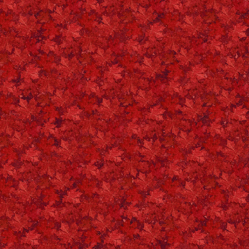 Oh Canada 12 27178-24 Red Packed Leaves by Deborah Edwards for Northcott
