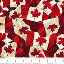 Oh Canada 14 - Stonehenge 29021-24 Flags Red Cream by Deborah Edwards for Northcott