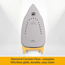 Oliso Pro Plus Smart Iron Butterscotch shown on heel