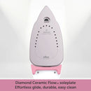 Oliso Pro Plus Smart Iron Rosé  shown on heel