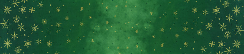 Ombré Flurries Metallic 10874-431MG Christmas Green by V & Co. for Moda