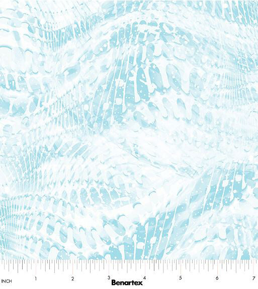 On Dragonfly Wings 16407P-04 Rippling Waves Light Turquoise by Ann Lauer for Benartex