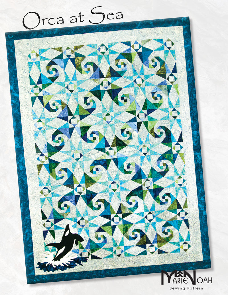 Orca at Sea with Appliqué Shapes by Marie Noah for Northern Threads