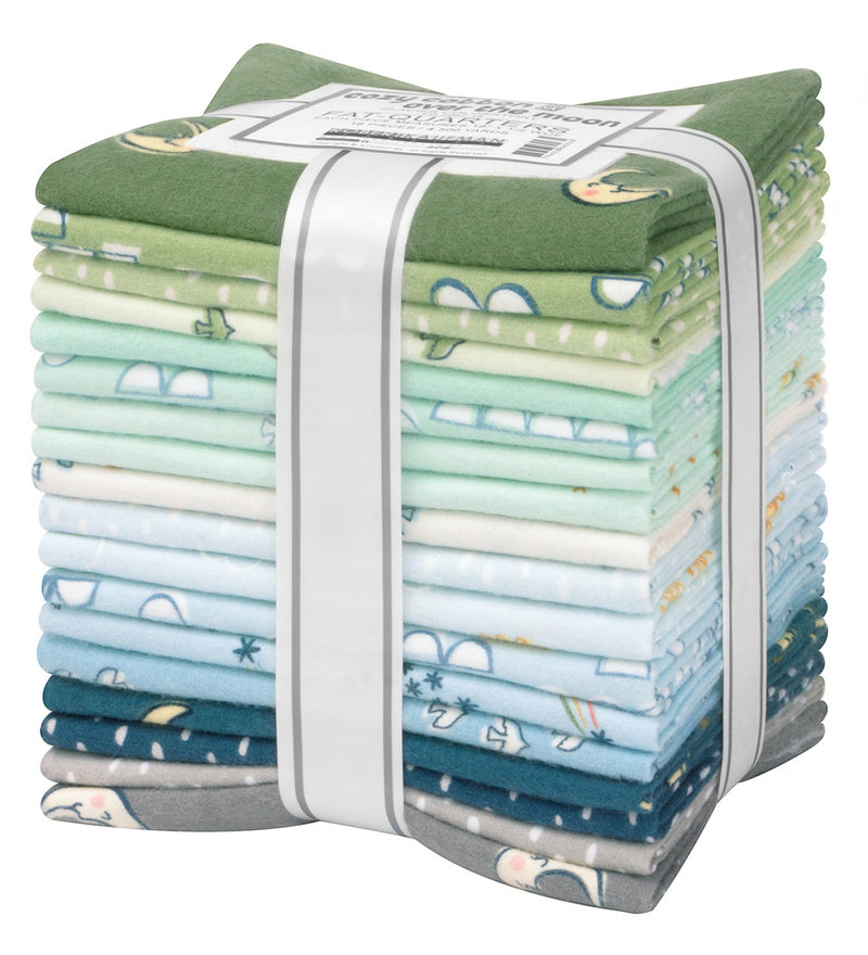 Over the Moon Flannel - Glacier Colorstory Fat Quarter Bundle FQ-2057-18 by Studio RK for Robert Kaufman