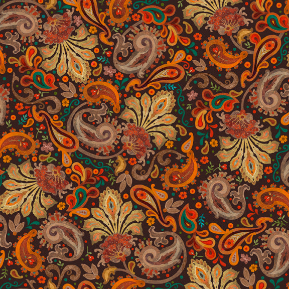 Owl Arabesque 28584-A Paisley by David Galchutt for QT Fabrics