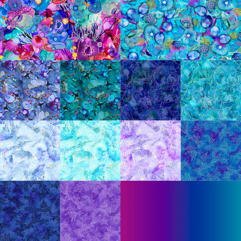 Painted Sea Fat Quarter Bundle PSEAFQ by Amy Tieman for P&B Textiles