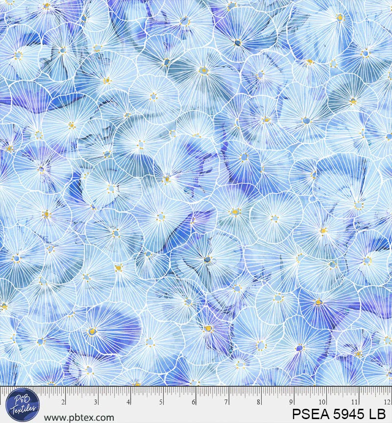 Painted Sea PSEA 5945 LB Linear Bursts by Amy Tieman for P&B Textiles