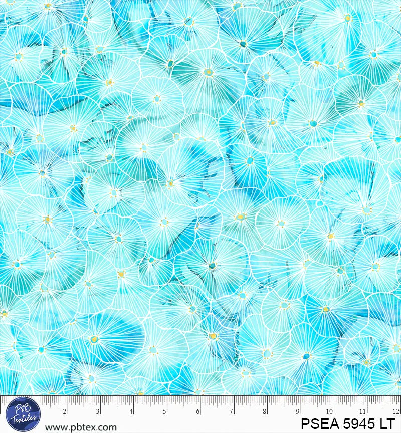 Painted Sea PSEA 5945 LT Linear Bursts by Amy Tieman for P&B Textiles