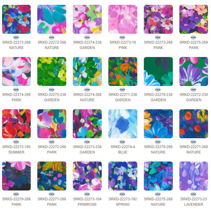 Painterly Petals - Meadow Fat Quarter Bundle FQ-2080-24 by Studio RK for Robert Kaufman